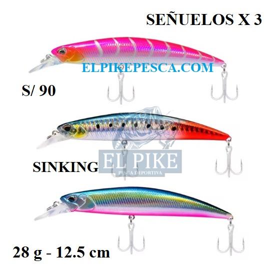 PACK DE 3 SEÑUELOS SINKING DE 28 G Y 12.5 CM