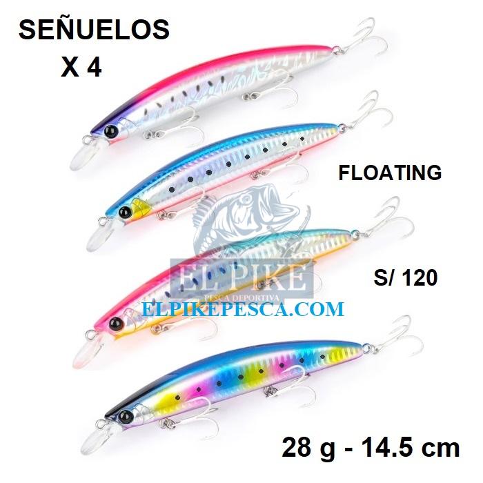 PACK DE 4 SEÑUELOS FLOATING DE 28G Y 14.5CM