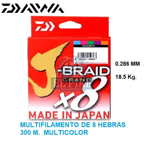 Multifilamento Daiwa 0.286 mm para 41 lbs. o 18.5 kg.