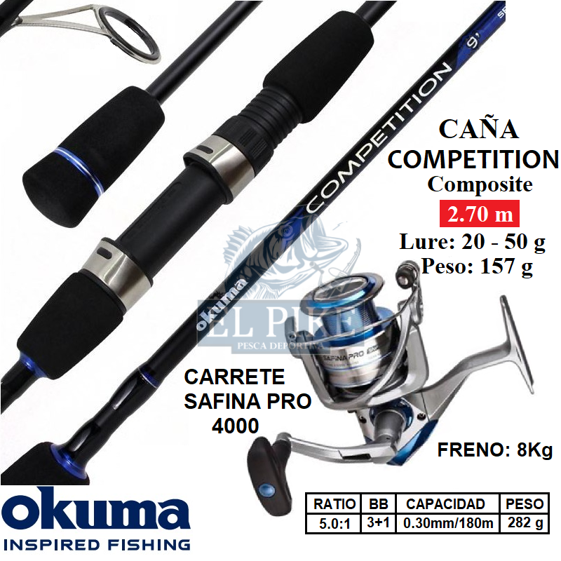 Equipo de Spinning 2.70 con carrete 4000 Okuma