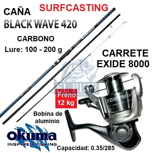 Combo De Pesca Surfcasting 4.20m. Y Carrete 8000 Pescar