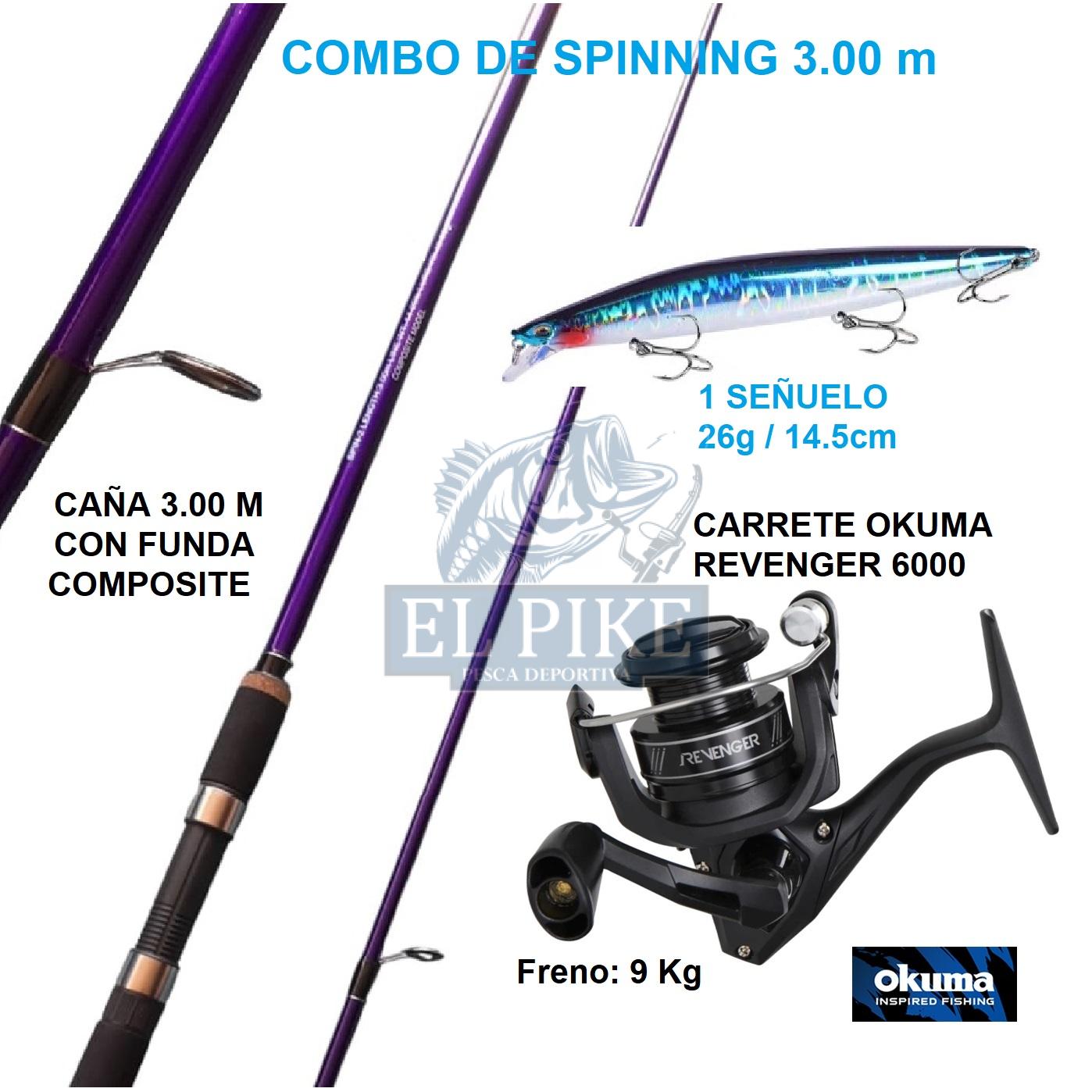 EQUIPO DE SPINNING 3.00 M CARRETE 6000 + 1 SEÑUELO