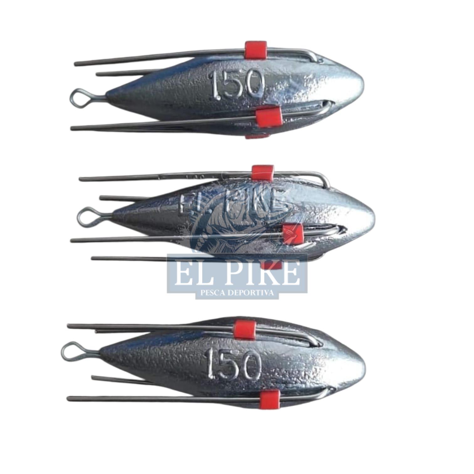 12 Plomos para Surfcasting modelo ojiva de 150 g.
